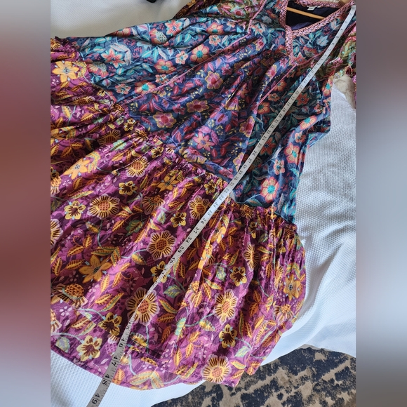 Sundance Bohemian Multicolor Floral Long Sleeve Dress - Picture 12 of 16